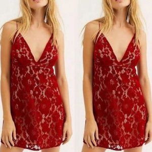 Free People Dangerous Love Lace Mini Dress